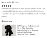 23-inch Weighted Black Labrador Retriever, up to 9lbs