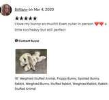 18-inch Weighted Spotted Bunny, Up To 4lbs