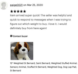 Weighted Saint Bernard Pup – 15" (Up to 3 lbs)