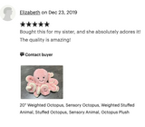 20-inch Weighted Octopus, up to 3lbs, Mauve Pink