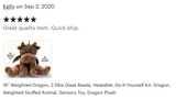 DIY Weighted Plushie Kit, Dragon, 2.5lbs Glass Beads