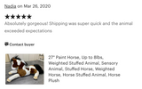 Weighted Paint Horse Plush (27") | Brown & White Soft Comfort Companion
