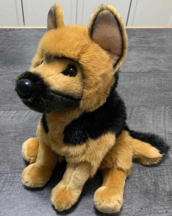 Tan and black german shephard dog weighted stuffed animal for ADHD ASD PTSD Alzheimers sensory soothers.