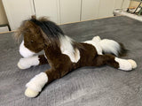White and brown horse weighted stuffed animal for ADHD PTSD autism Alzheimers sensory soothers. 