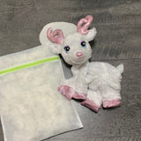 DIY Weighted Plushie Kit, Reindeer with Pink Horns, 2.5lbs Glass Beads