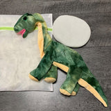 DIY Weighted Plushie Kit, Dinosaur, Green Long Neck, 2.5lbs Glass Beads