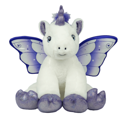 DIY Weighted Plushie Kit, White with Purple Unicorn, 2.5lbs Glass Beads